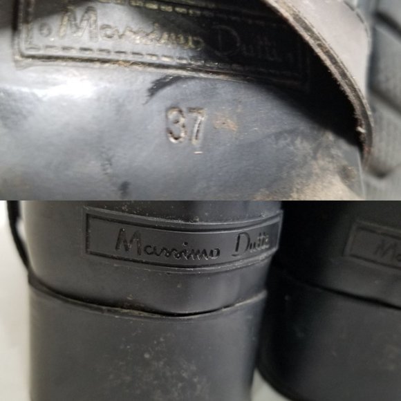 Massimo Dutti Rain Boot Tall Rubber Fringe Black Ring Strap US 6.5  EUR 37 - Picture 13 of 16